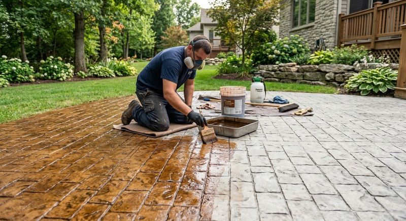 Concrete Patio Staining in Frisco, TX