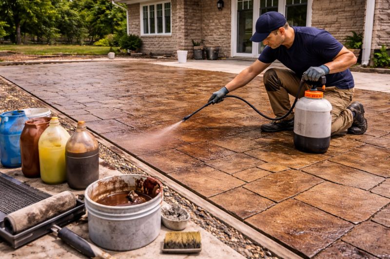 Concrete Patio Staining in Corpus Christi, TX