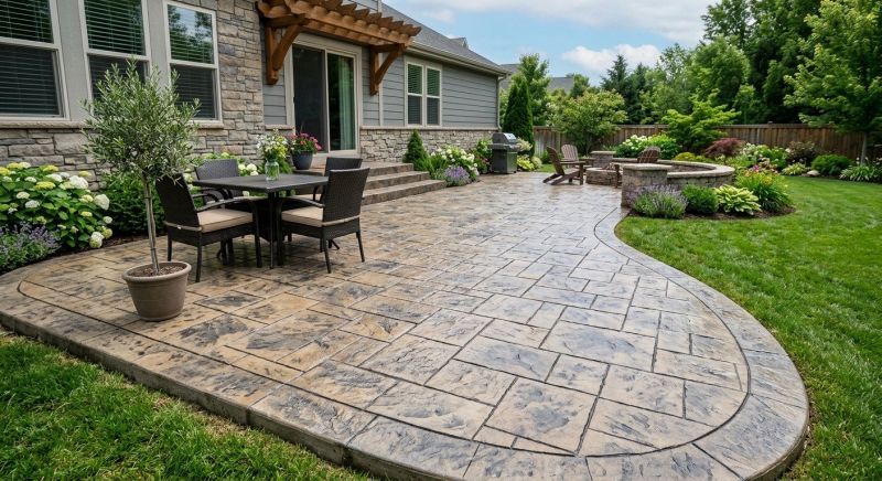 Stamped Concrete Patio Installation in Frisco, TX